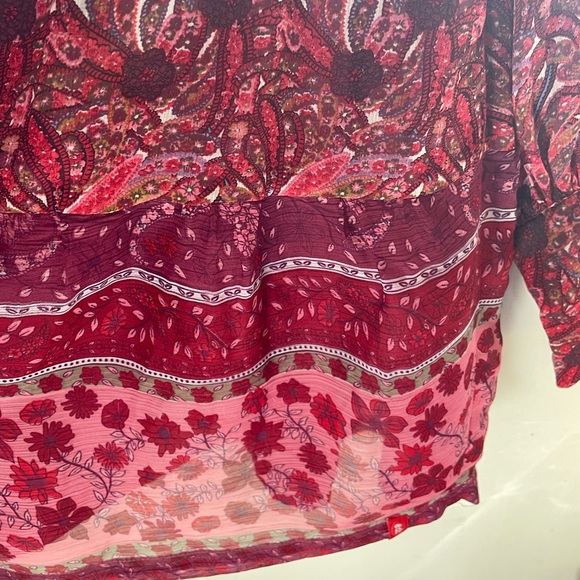 Esprit 70s Vintage style Maroon Paisley Floral Dress Size 2 - Picture 3 of 7